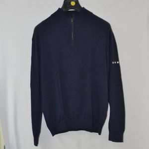 1/4 zip blue cotton sweater by Dunning